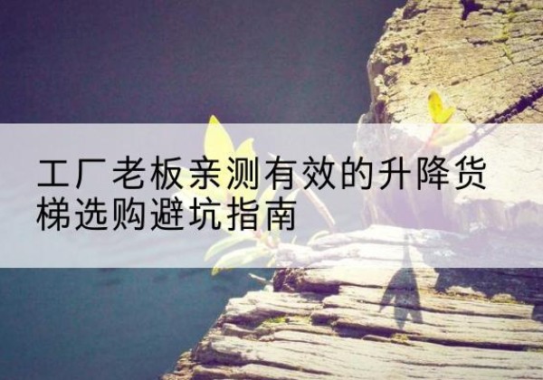 班玛升降货梯怎么选-工厂老板亲测有效的升降货梯选购避坑指南